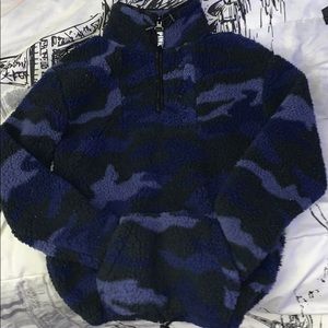 Camo Blue Sherpa PINK